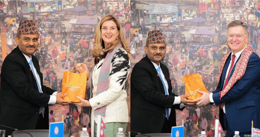Dr Monica Kennedy, Australian Government Senior Trade and Investment Commissioner and Brett Galt-Smith, Counsellor, Australian Department of Education, Skills and Employment, met with Vice Chancellor of the Kathmandu University, Professor Dr Bhola Thapa